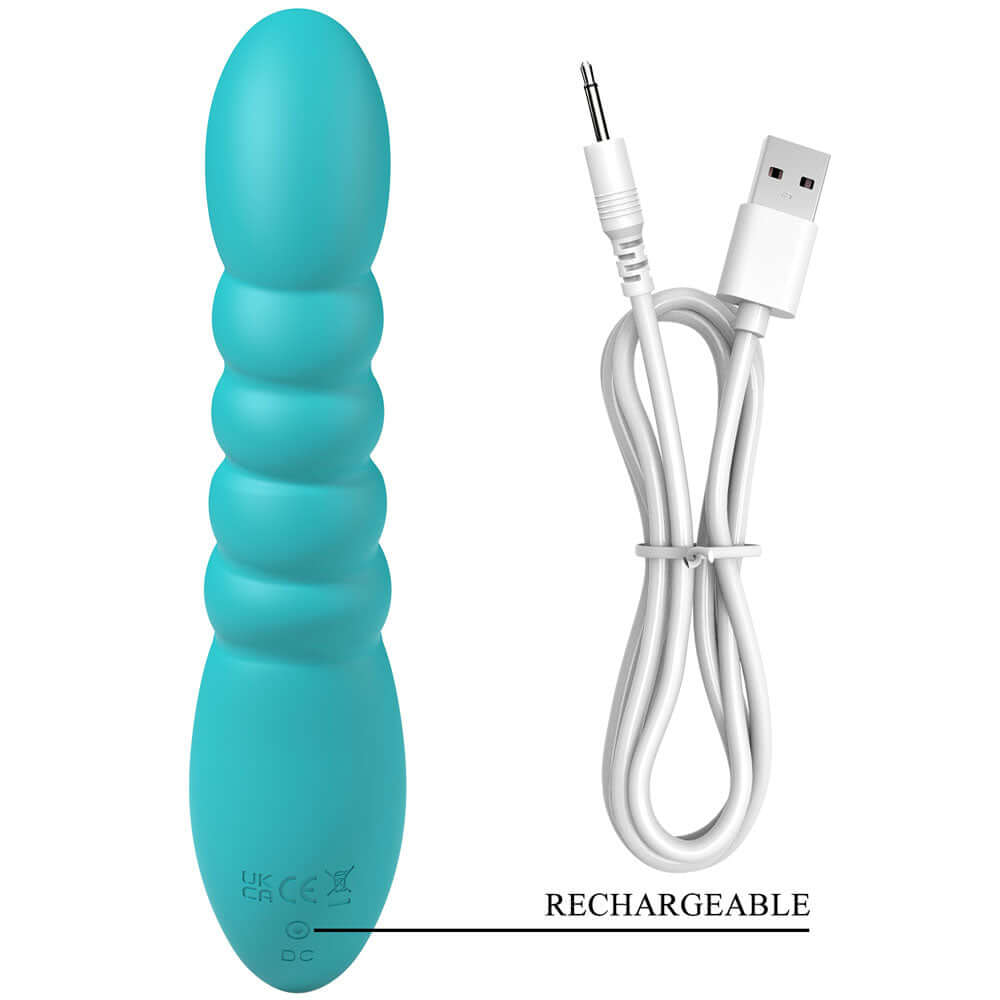 Party Up BRYNLYN - Teal - Teal 18.2 cm USB Rechargeable Rabbit Vibrator